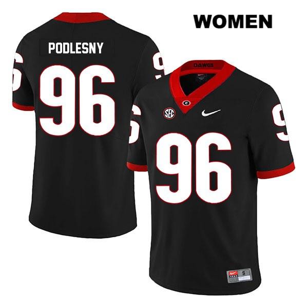 Georgia Bulldogs Women's Jack Podlesny #96 NCAA Legend Authentic Black Nike Stitched College Football Jersey TDY6756QT